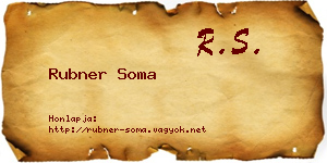 Rubner Soma névjegykártya